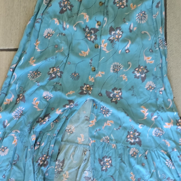 Chic Floral‎ Blue Maxi Dres-8 wd6 - Picture 5 of 7